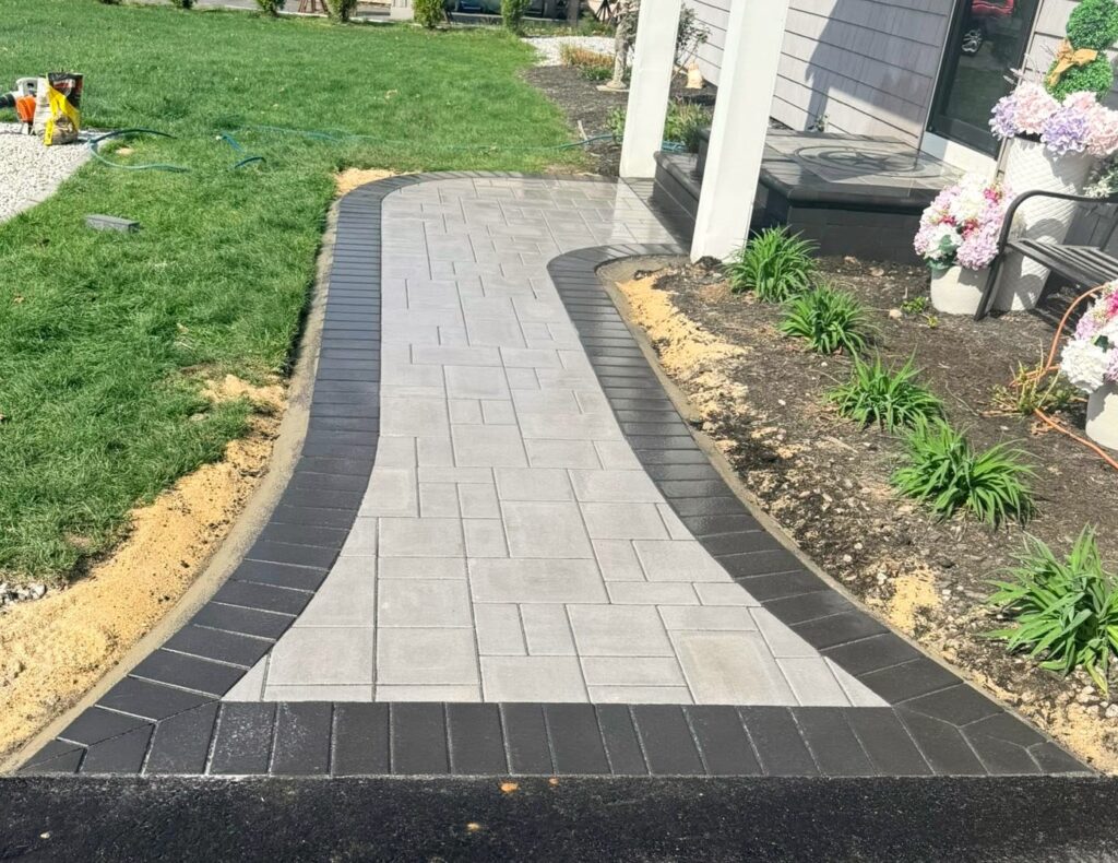 walkway with bricks
